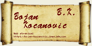 Bojan Kocanović vizit kartica